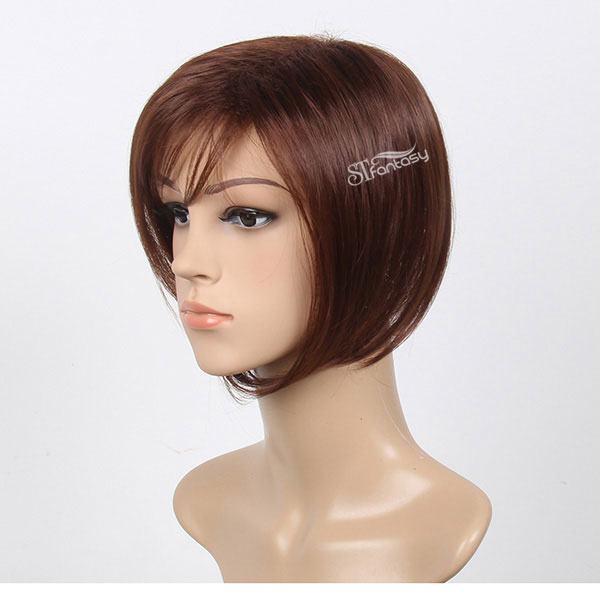 2016 ST HOT sale toupee product short style brown straight synthetic hair toupee