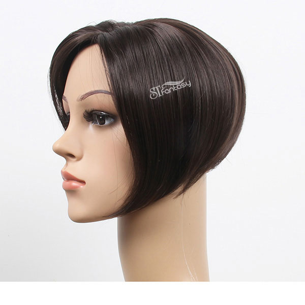 Guangzhou toupee factory wholesale short straight synthetic hair toupee