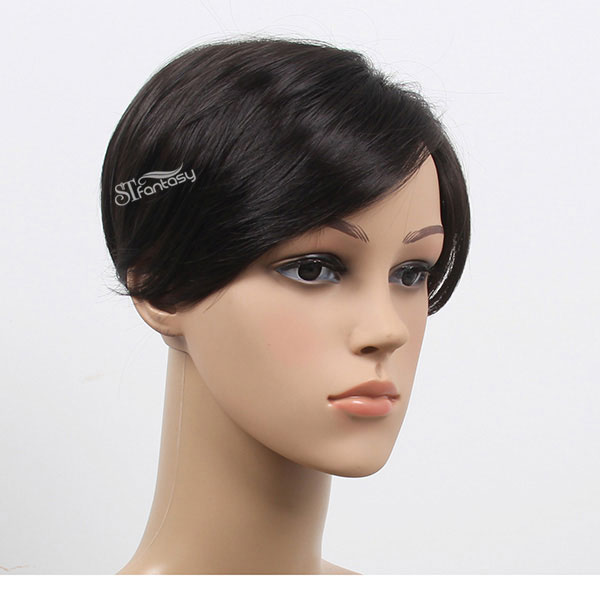 ST popular style synthetic hair toupee black color for man or women