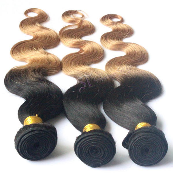 ST wholesale body wave ombre Malaysian human hair extension