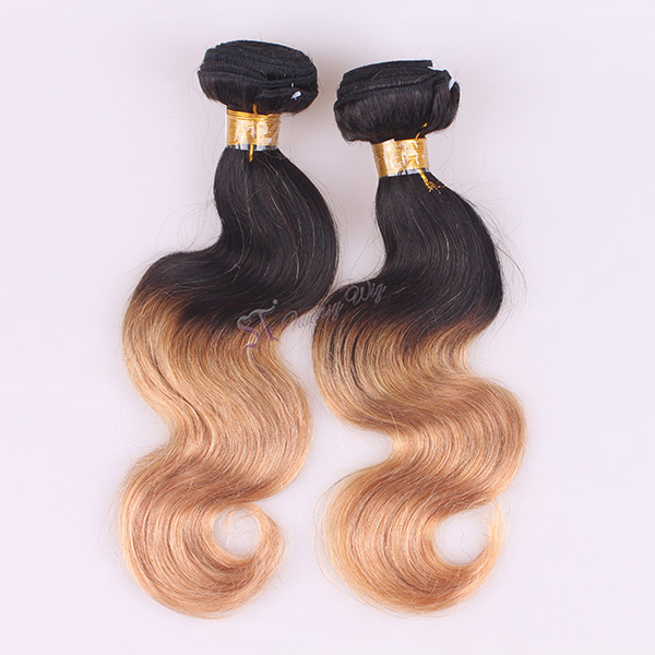 Guangzhou hair factory wholesale body wave ombre Brazilian human hair extension