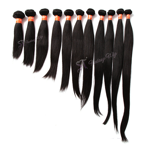 China wholesale differen length virgin brazilian straight human hair weft
