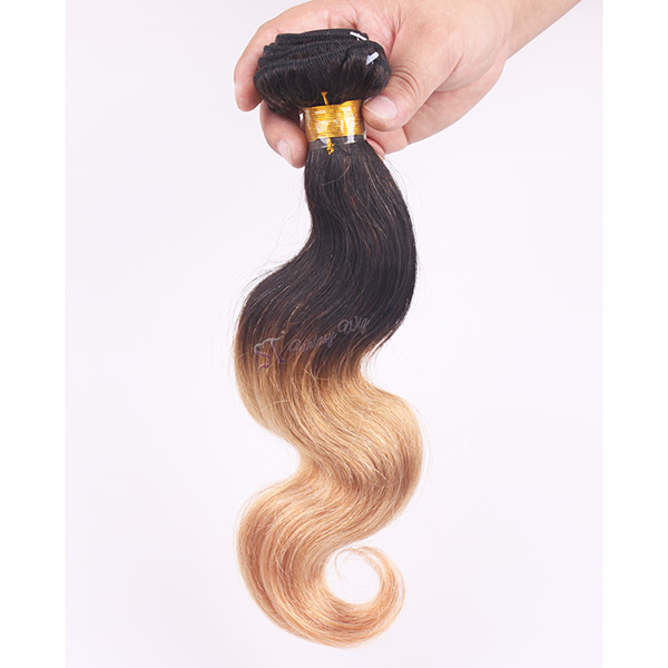 Guangzhou hair factory wholesale body wave ombre Brazilian human hair extension
