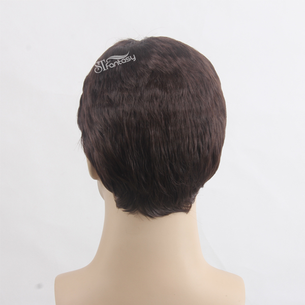 Very short mens synthetic wigs for bald man used high quality hair material