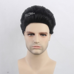 Cheap ebony short wigs for men cancer form china wig manufacturer