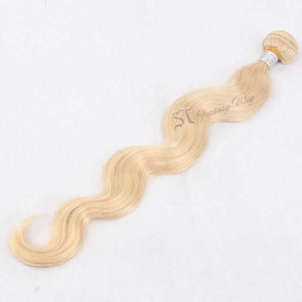 ST 8A virgin european hair 20 inch 100% human hair extension blonde wave