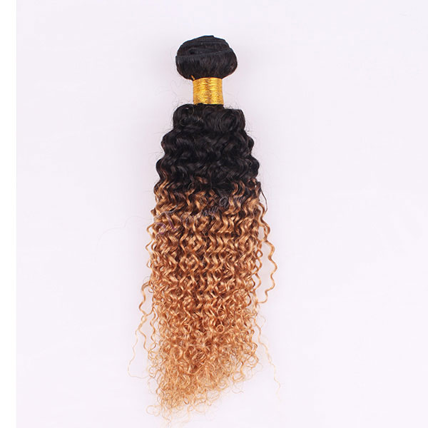 China real hair vendors wholesale ombre two tone color remy human hair extension