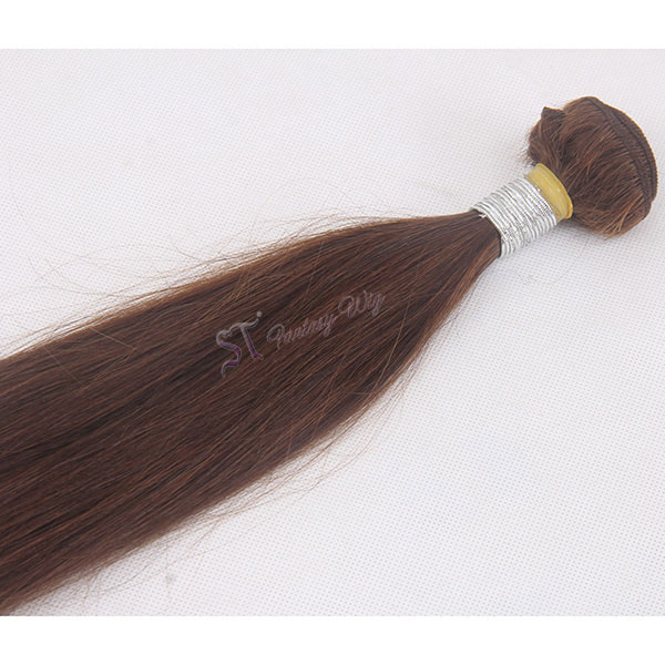 Double weft 100 virgin brazilian straight human hair extension black color