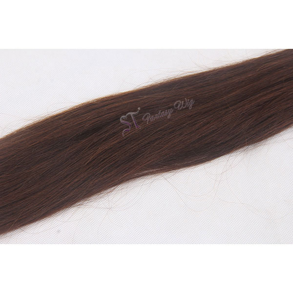 Double weft 100 virgin brazilian straight human hair extension black color