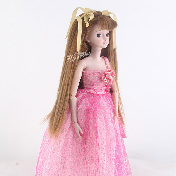 Cut bjd sd doll wigs long brown real Japanese doll wigs synthetic hair