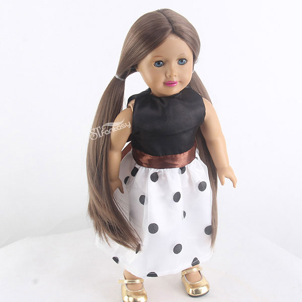 China doll wig supplier wholesale cute synthetic hair wig with double ponytail for american girl dolls