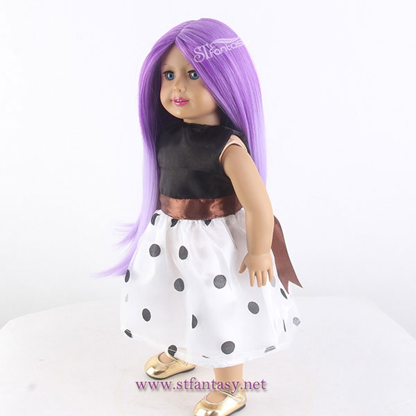 STfantasy Doll Wig for 18" AG OG Doll Journey Girls Gotz My Life Ombre Purple Long Straight Synthetic Hair Girls Gift GF-B2901