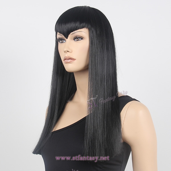 Summer mannequin wigs for female long black synthetic wigs wholesale