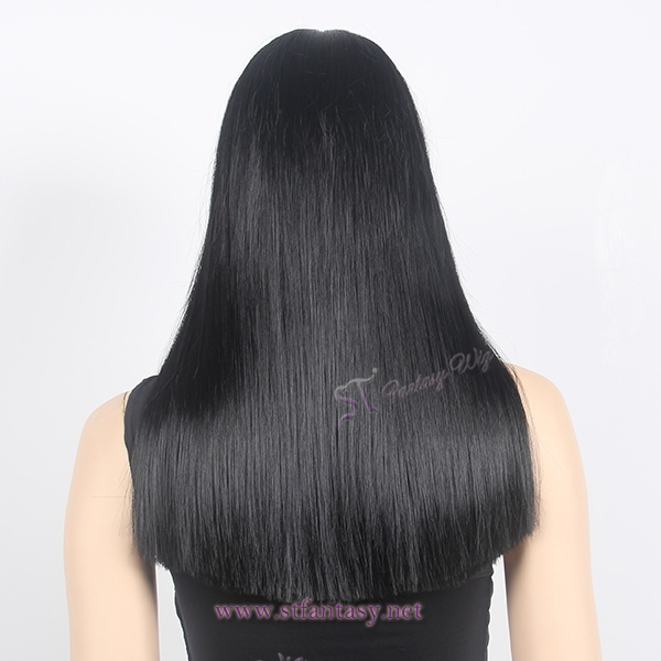 Summer mannequin wigs for female long black synthetic wigs wholesale