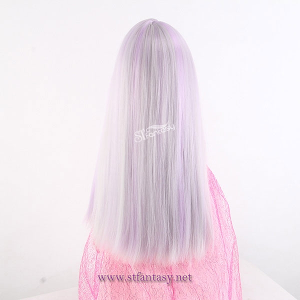 China doll wigs manufacture wholesale long straight light purple wig for BJD