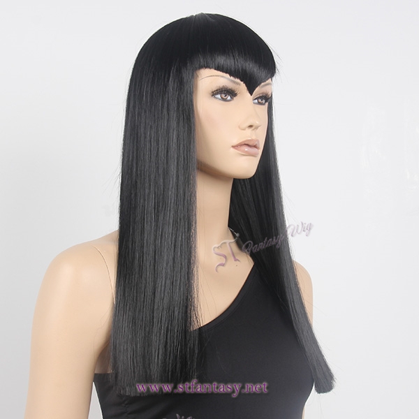 Summer mannequin wigs for female long black synthetic wigs wholesale