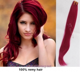 Wholesale trendy color rose red double sided adhesive tape human hair extension