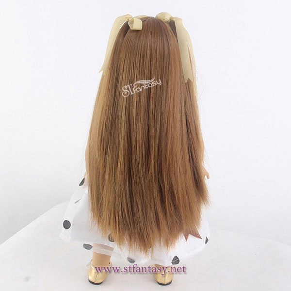 Narural color brown doll wig not easy to knot 18 inch american girl doll wig