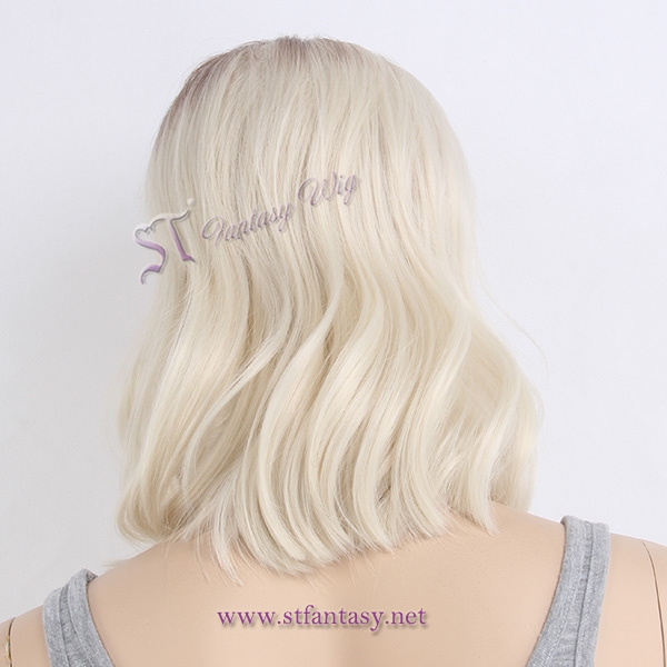 Yaki ombre brown and blonde women synthetic wigs for cancer patients