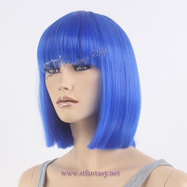 Lady gaga wig short blue japanese synthetic hair wig for party