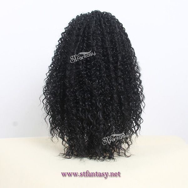 Guangzhou 2016 best selling synthetic hair kinky curly long afro wig for black women