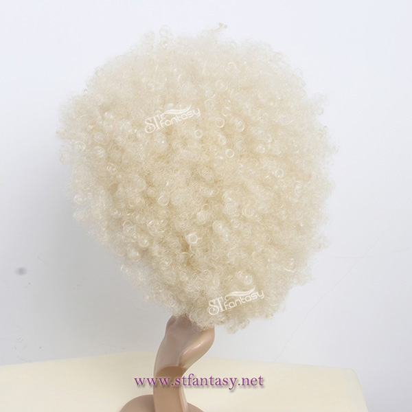 2016 Hot sale synthetic hair light blonde afro style wig for party and football fans