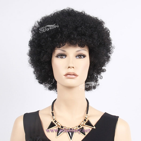 Guangzhou 2017 new coming short style afro wig for women with synthetic fiber