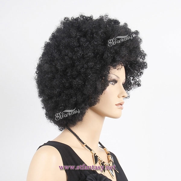 Top quality factory wholesale fluffy synthetic fiber afro wig for black women
