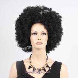 Top quality factory wholesale fluffy synthetic fiber afro wig for black women