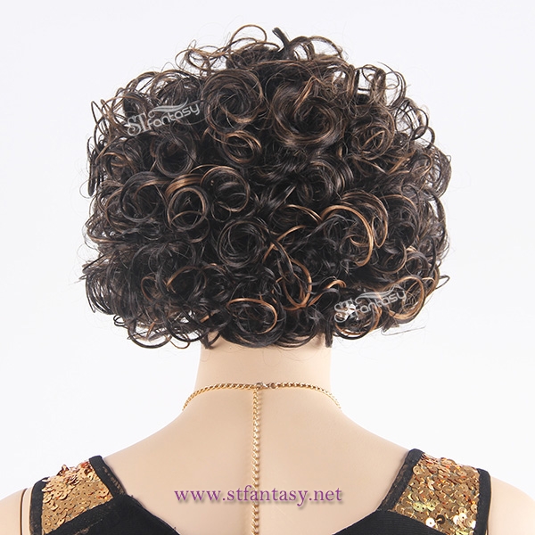 Wholesale fluffy short afro wig for middle age women