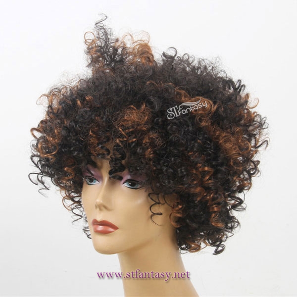 ST 2017 new coming full hand style curly short afro wig for party and football fans
