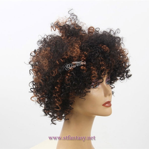 ST 2017 new coming full hand style curly short afro wig for party and football fans