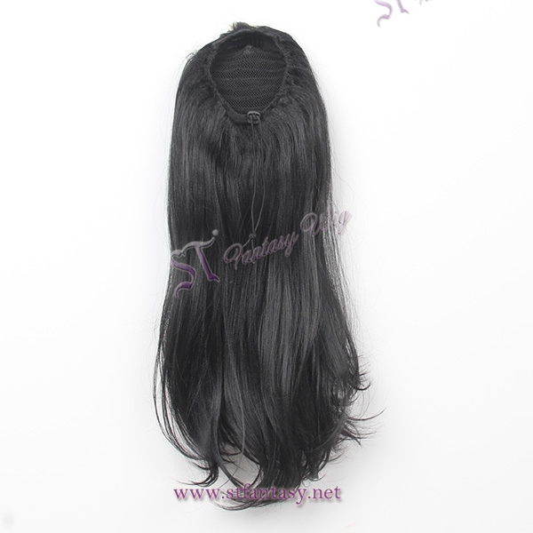 Low price many colors hairpiece black women synthetic clip in ponytails