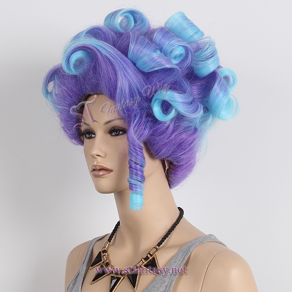 Wholesale wigs carnival party purple ombre synthetic wig spiral beehive wig