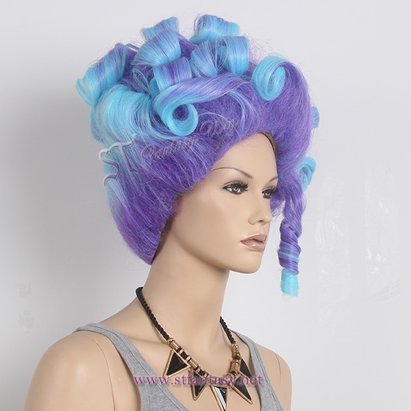 Wholesale wigs carnival party purple ombre synthetic wig spiral beehive wig