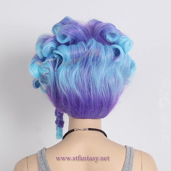 Wholesale wigs carnival party purple ombre synthetic wig spiral beehive wig