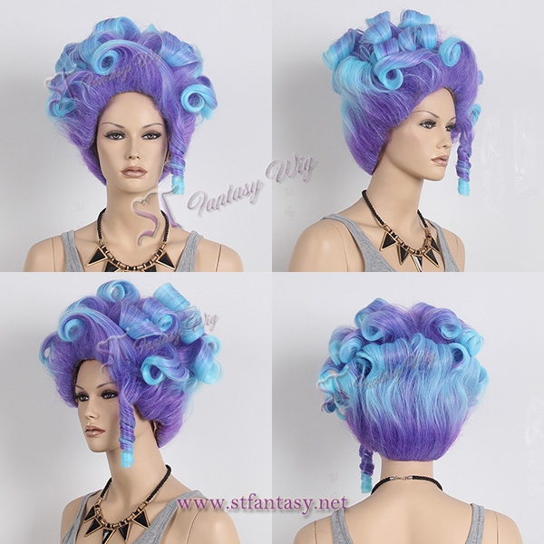 Wholesale wigs carnival party purple ombre synthetic wig spiral beehive wig