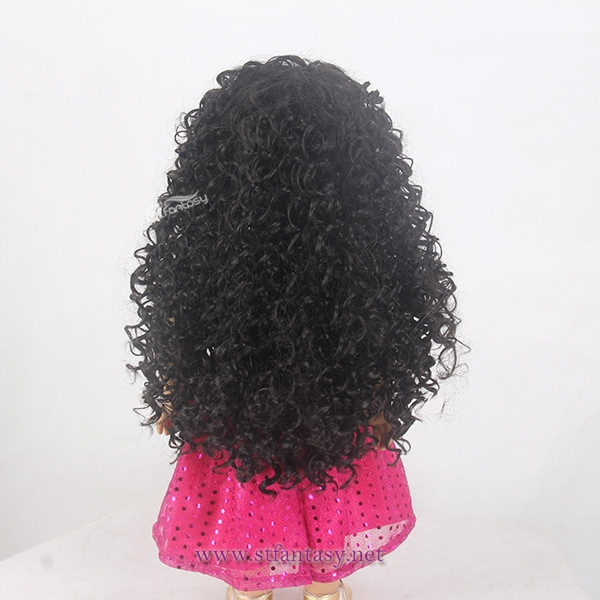 Wholesale Wig Supplier In China Cheap Long Black Kinky Curly Afro Style 2017 Newest Heat Resistant Synthetic Hair Doll Wig For 18 Inch American Girl