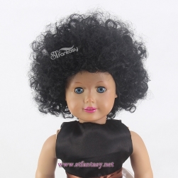 Guangzhou Wigs Manufacturer 12inch Black Afro Kinky Curly Synthetic Hair American Girl Doll Blythe Doll Wig With CE Certificated