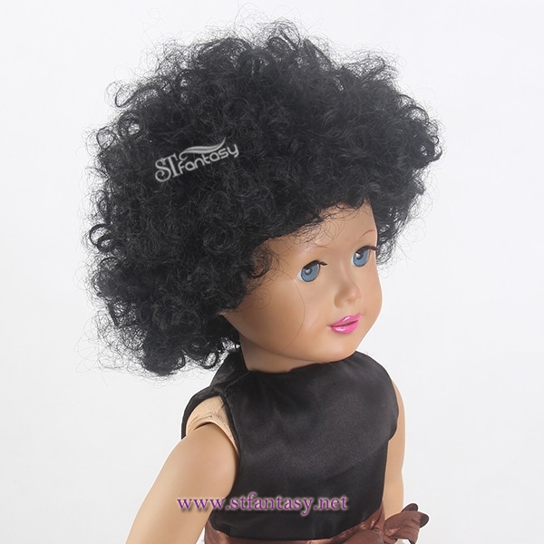 Guangzhou Wigs Manufacturer 12inch Black Afro Kinky Curly Synthetic Hair American Girl Doll Blythe Doll Wig With CE Certificated