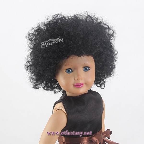 Guangzhou Wigs Manufacturer 12inch Black Afro Kinky Curly Synthetic Hair American Girl Doll Blythe Doll Wig With CE Certificated