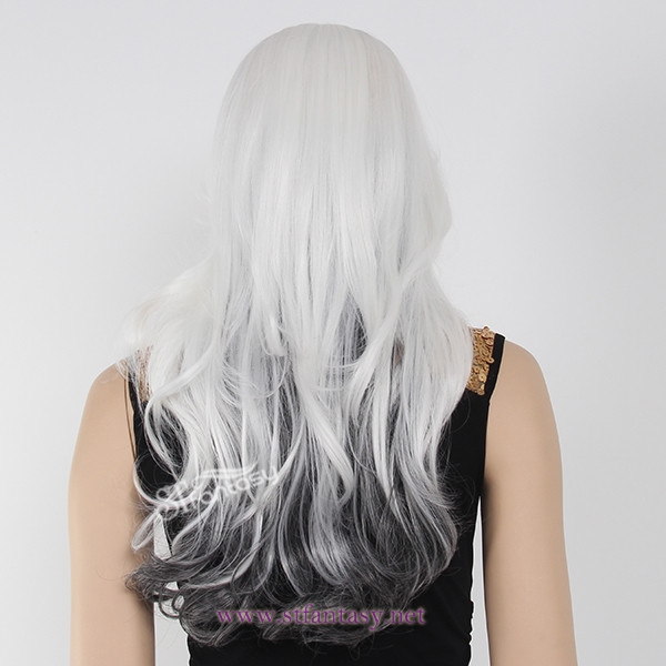23” Wholesale Wigs From China 2307 Grey And Pink Long Wave Cosplay Party Good Quality Synthetic Hair Wig For Women