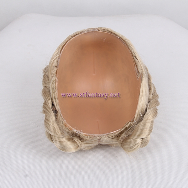 Guangzhou Factory Price Wholesale Drop Shipping Updo Braid Golden Japanese Synthetic Hair Mannequin Wig For Female Stand 2598