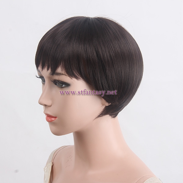 China Wholesale Wig Suppliers High Quality 11” Natural Brown Short Bob Kid Synthetic Hair Wigs