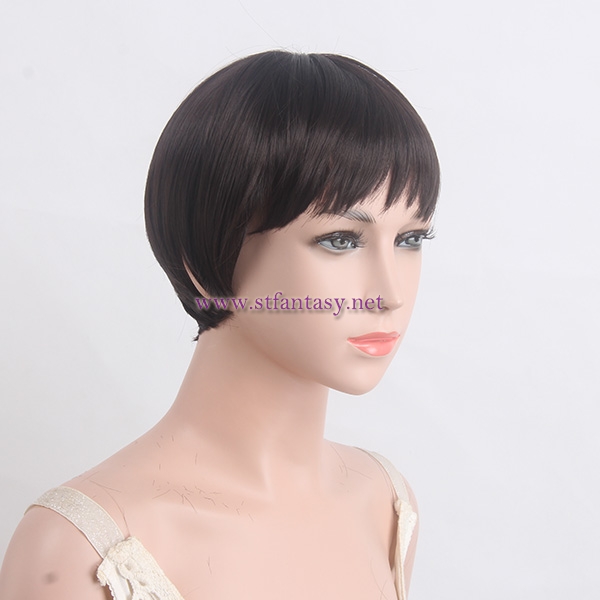 China Wholesale Wig Suppliers High Quality 11” Natural Brown Short Bob Kid Synthetic Hair Wigs