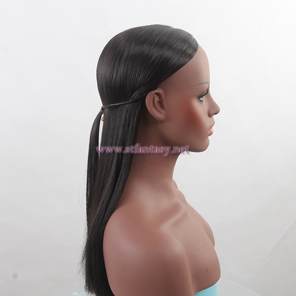 Low Price Long Black Straight Wave Best Quality Japanese Synthetic Hair 2609 Black Mannequin Wig Stand