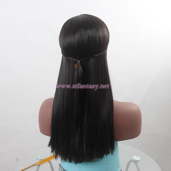 Low Price Long Black Straight Wave Best Quality Japanese Synthetic Hair 2609 Black Mannequin Wig Stand