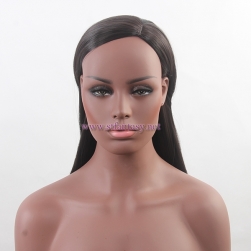 Low Price Long Black Straight Wave Best Quality Japanese Synthetic Hair 2609 Black Mannequin Wig Stand