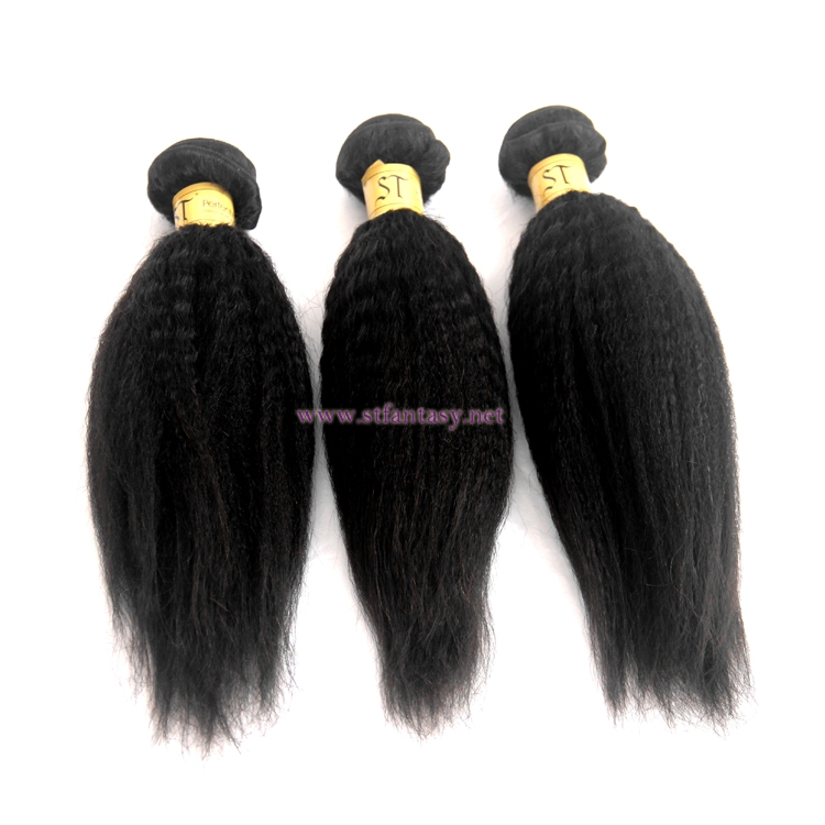 Fantasywig 8-30inch Kinky Straight 100% Peruvian Human Hair Extension Of Black Women