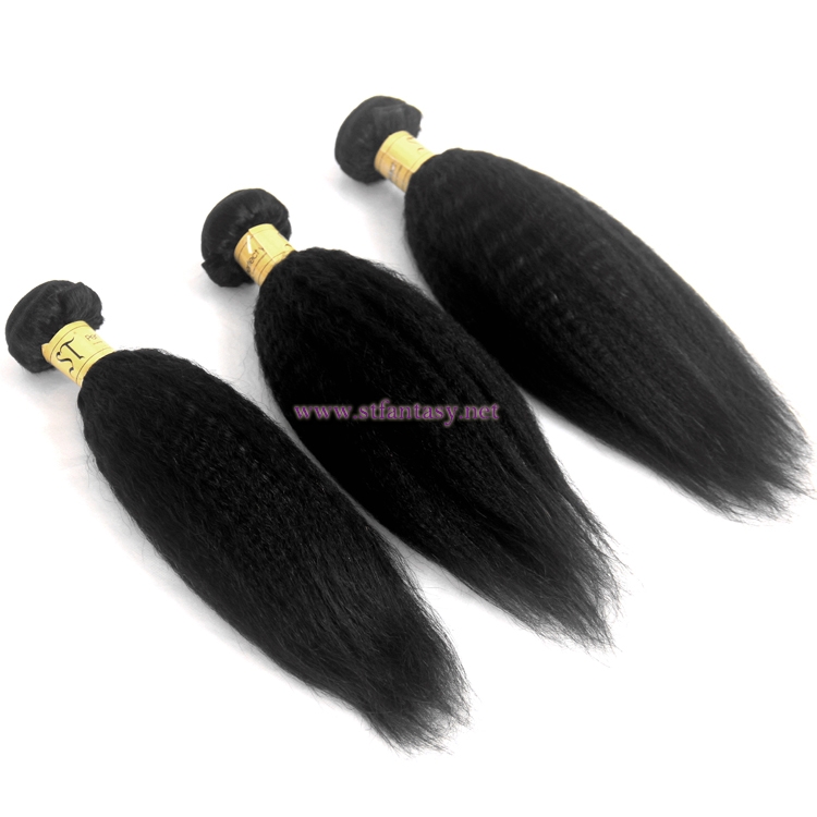 Fantasywig 8-30inch Kinky Straight 100% Peruvian Human Hair Extension Of Black Women